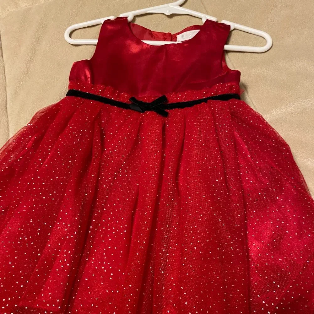 Nannette 2pc. Baby Girl Black & White Coat / Red Dress & Black Shoes - Picture 10 of 15